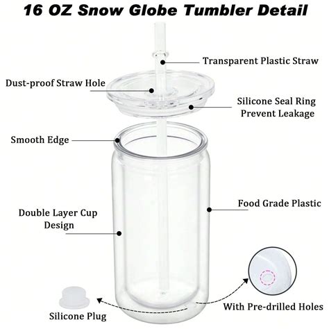 Oz Vaso De Pl Stico Con Globo De Nieve Packs De Vasos Con Globo