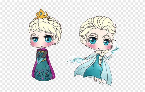 Elsa Anna Rapunzel Chibi Drawing Elsa Chibi Head Png PNGEgg