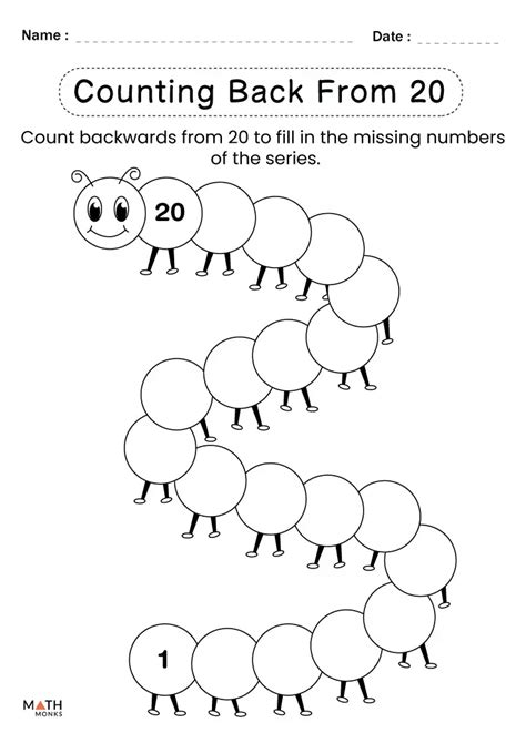 Counting Backwards From Worksheet