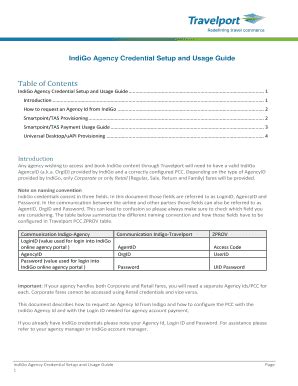 Fillable Online IndiGo Agency Credential Setup And Usage Guide Fax