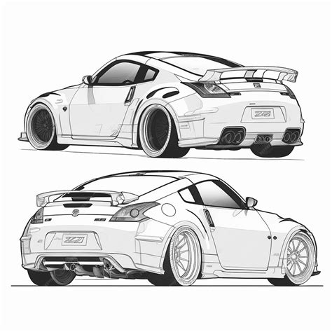 Premium Photo Sports Car Coloring Page Black And White For Coloring Book