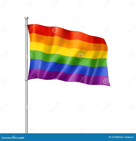 Bandera Del Orgullo Gay Arcoiris Aislada En Blanco Stock De Ilustración