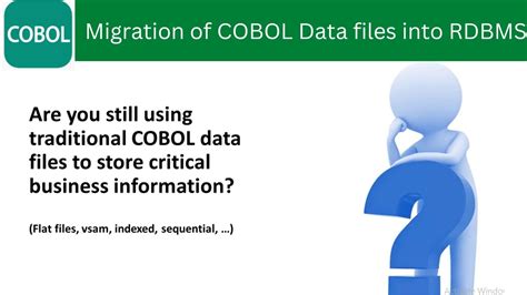 How To Move Cobol Data Files Into Rdbms Visual Cobol Youtube