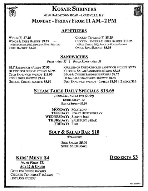 Our Restaurant – Kosair Shrine Center