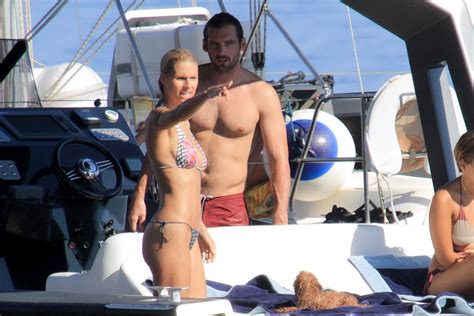 Michelle Hunziker Wearing A Thong Bikini On A Yacht In Elba Beautiful Girl