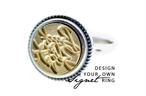 Bespoke Custom Design Your Own 925 Silver Signet Wax Seal Intaglio Ring Backtozero B20