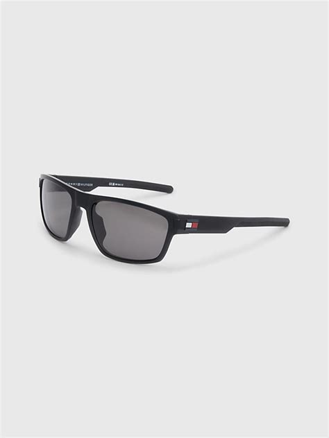 Polarised Rectangular Sunglasses Black Tommy Hilfiger