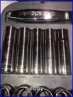 Craftsman USA 17pc 1 2 Drive Metric Socket Wrench Set 12 Point Easy