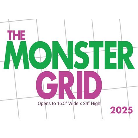 Monster Grid Calendar 2025 Canada 2025 Nerta Florinda