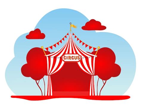 Premium Vector A Red And White Circus Tent With The Word Circus On It