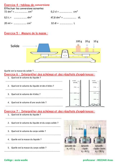 Les états Physiques De La Matière Série Dexercices 1 Alloschool