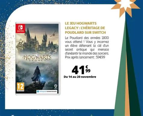 Promo Le Jeu Hogwarts Legacy L H Ritage De Poudlard Sur Switch Chez Auchan