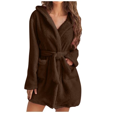 Frostluinai Bath Robes For Women Womens Plus Size Fleece Hooded