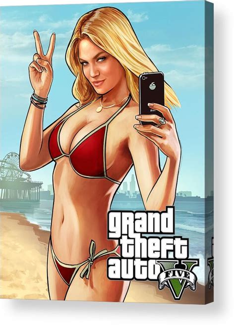 Grand Theft Auto V Girl Bikini Beach Girl Selfie Gta V Acrylic Print By