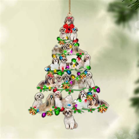 Shih Tzu-Christmas Tree Lights-Two Sided Ornament – Bugybox