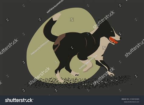 Big Black White Dog Stock Vector (Royalty Free) 2158430469 | Shutterstock