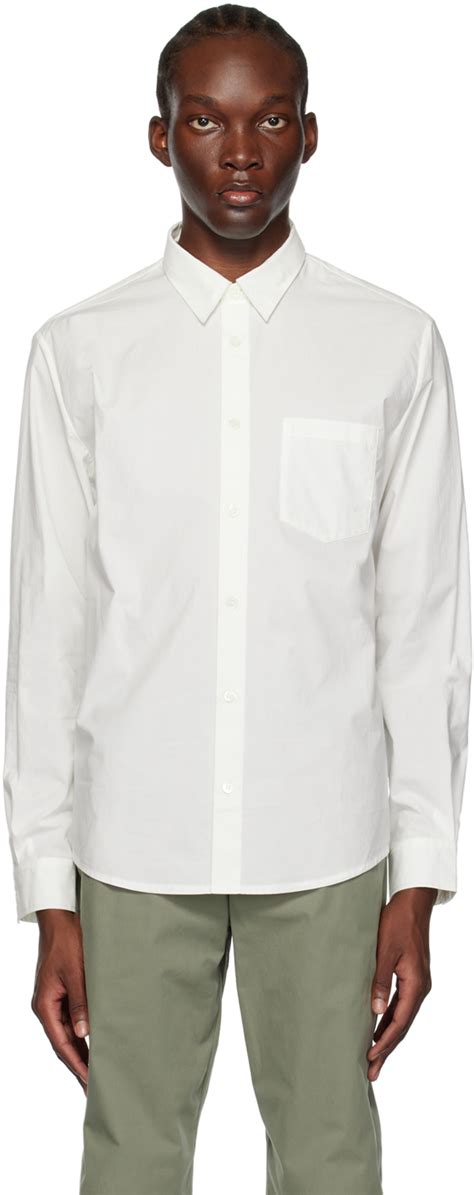 A P C White Spread Collar Shirt SSENSE UK