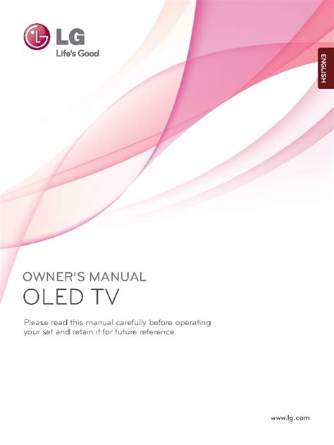 Eng Lecture Notes Lg OWNERS MANUAL OLED TV Please Read This Manual