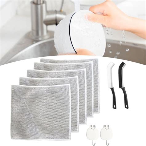 5pcs Dish Cloths Cleaning Rags Washable Multifunctional Dish Rags Wire Ebay