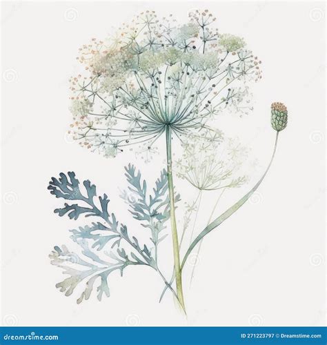 Watercolor Queen Annes Lace Floral Clipart Beautiful Watercolor Set