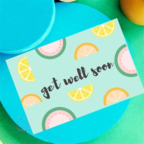 Printable Get Well Soon Card Get Well Printable Card Instant Download Print At Home Digital