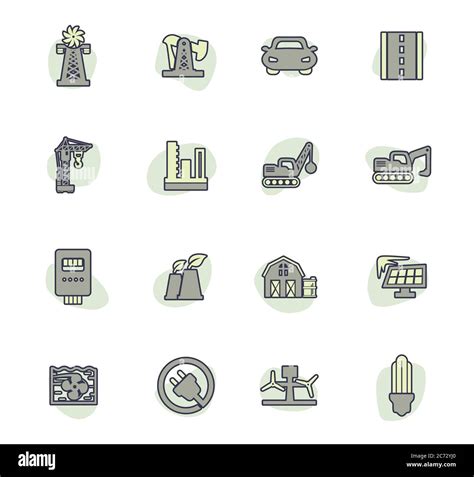 Industry Icons Set Stock Vector Image And Art Alamy