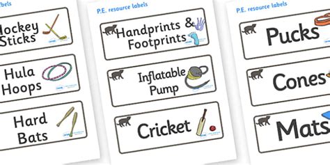 FREE Panther Themed Editable PE Resource Labels Twinkl