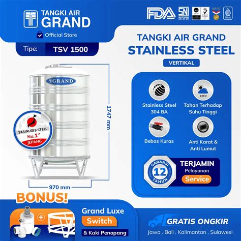 Tandon Air Stainless Grand Vertikal Liter Produsen Tangki Air