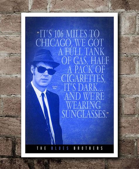 The Blues Brothers ELWOOD wearing Sunglasses Quote Poster 12x18 - Etsy