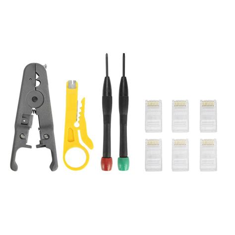 Kit Ferramentas Rede Lan Alicate Crimpar RJ45 Desencapador Cortador