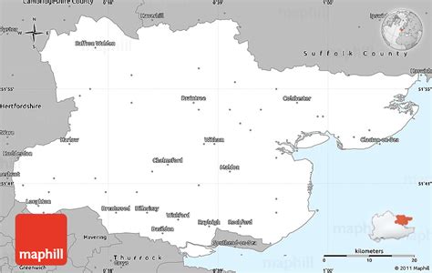 Gray Simple Map Of Essex County