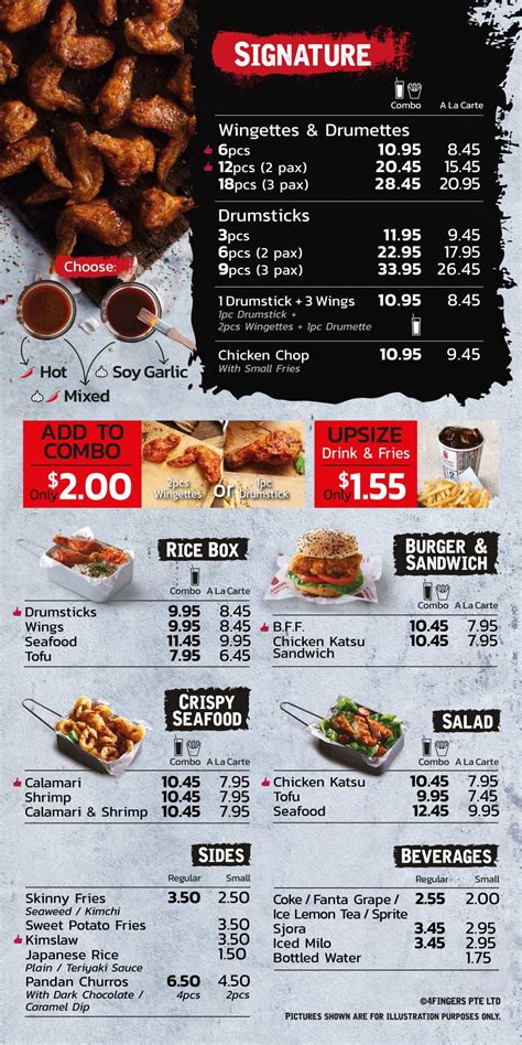 Fingers Menu With Prices Fingers Singapore Menu Updated