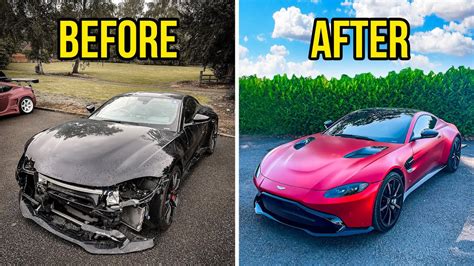 FULL BUILD REBUILDING A CRASH DAMAGED 2019 ASTON MARTIN VANTAGE YouTube