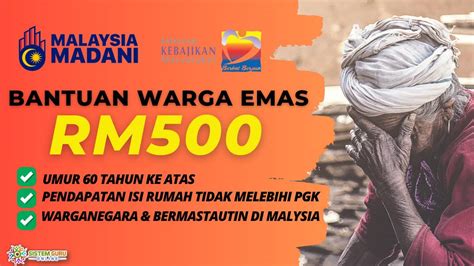 Cara Mohon Bantuan Warga Emas RM500 Sebulan Bagi Tahun 2023