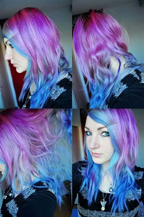 Stunningly Well Faded And The Choices Of Colors Are Beautiful Faded Purple Hair Fantasy Hair