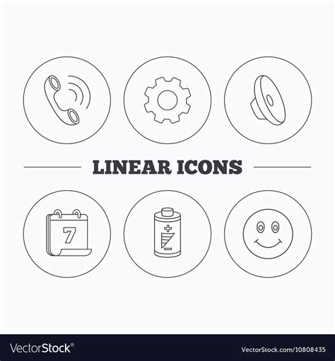 Phone call battery and sound icons Royalty Free Vector Image