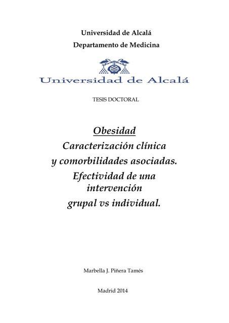 Tesis Sobre Obesidad Caracterizaci N Cl Nica Y Comorbilidades