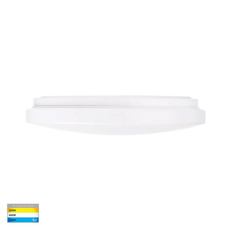 Ostra 18w 240v Dimmable Led Oyster Light White Tri Colour Hv5885t