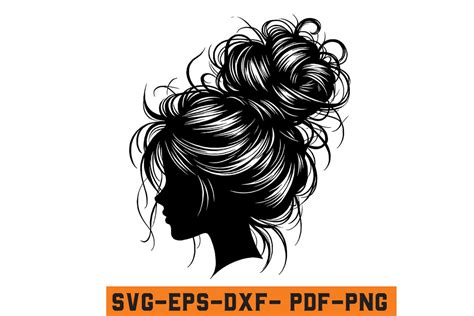 Messy Bun Girl Skull Svg Messy Bun Hair Graphic By Craftabledesign · Creative Fabrica