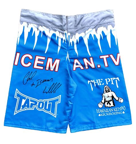 Chuck The Iceman Liddell Signed UFC Tapout Trunks PSA Pristine