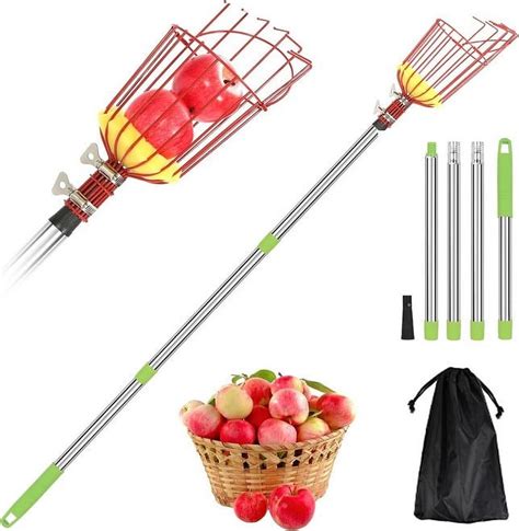 Blukids Fruit Picker Polel With Basket Apple Picker With Adjustable