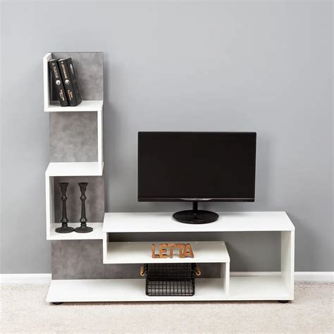 Стеллаж-тумба под ТВ Letta Zett пельтро/белое тисненение, 1100x1087x280 ...