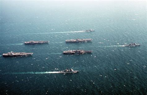 Seven Ships Of Battle Force Zulu Steam In Formation After The Cease