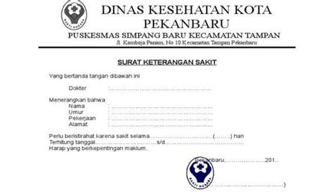 Format Surat Keterangan Sakit Homecare24