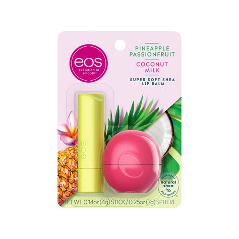 Eos Super Soft Shea Lip Balm Stick And Sphere Pineapple Passionfruit