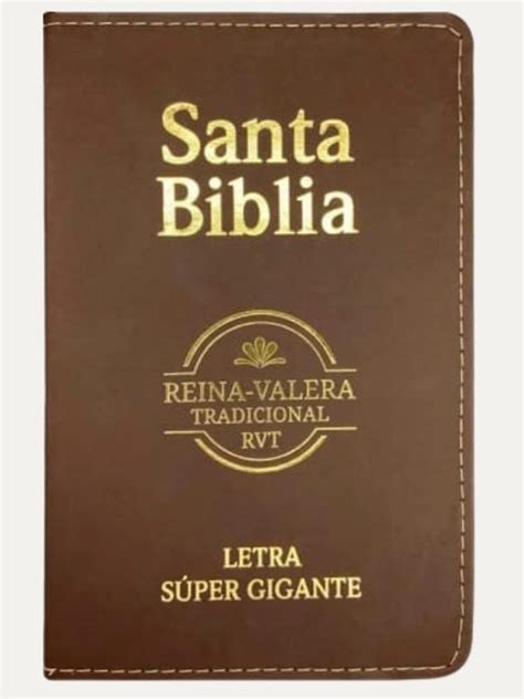 Bíblia Sagrada em Espanhol RVT Letra Super Gigante Luxo Marrom