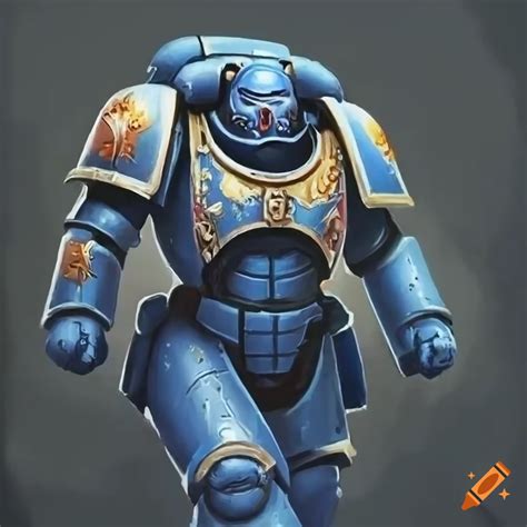 Diagram Of Warhammer Power Armor Space Marine On Craiyon