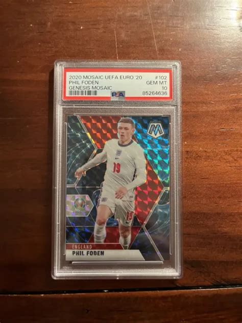 Panini Uefa Euro Mosaic Soccer Phil Foden Genesis Ssp Psa