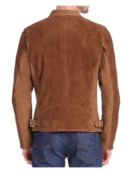 Zipper Casual Wear Mens Brown Suede Leather Jacket - UJackets