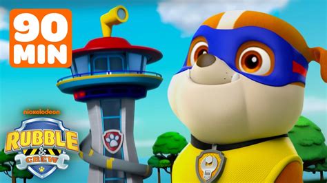 Rubble And Paw Patrol S Lookout Tower Rescues W Chase Rocky 90 Minute Compilation Rubble